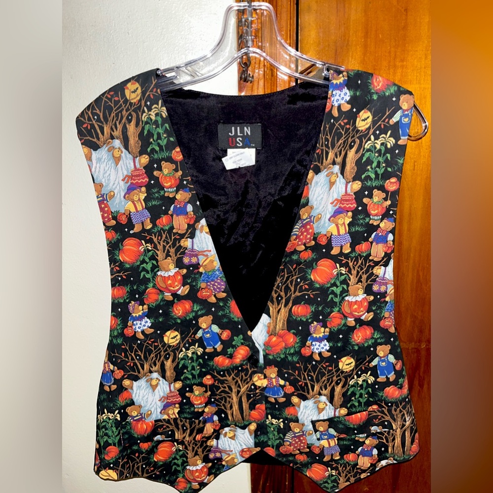 Adorable Vintage Halloween teddy bear pumpkin vest! (UPDATE: See comments)